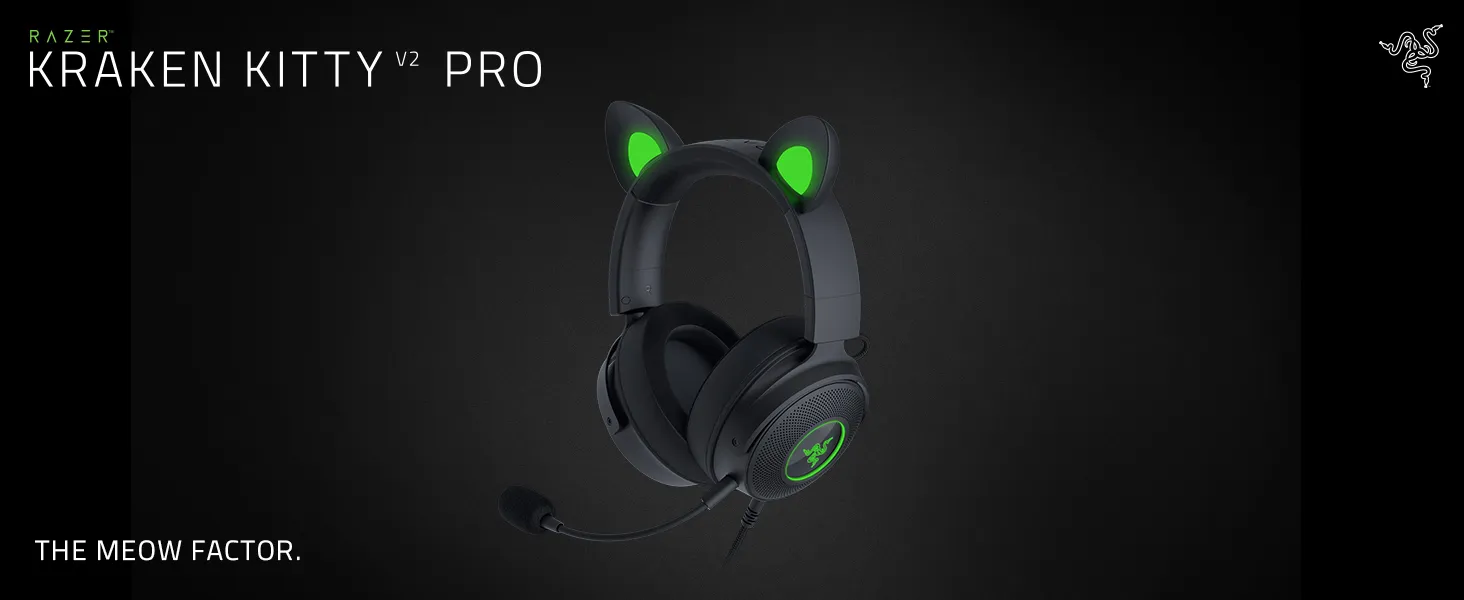 Razer Kraken Kitty V2 Pro Wired RGB Headset (Black) overview 1