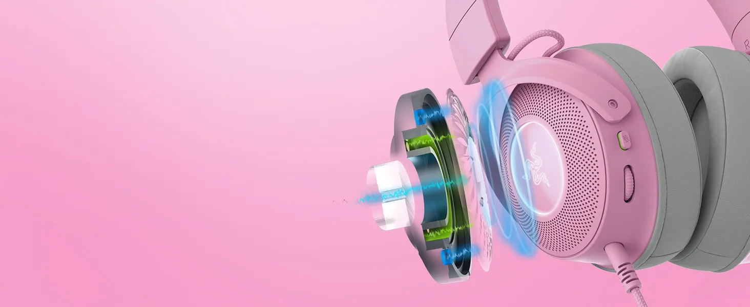 Razer Kraken Kitty V2 Pro Wired RGB Headset (Pink) overview 5