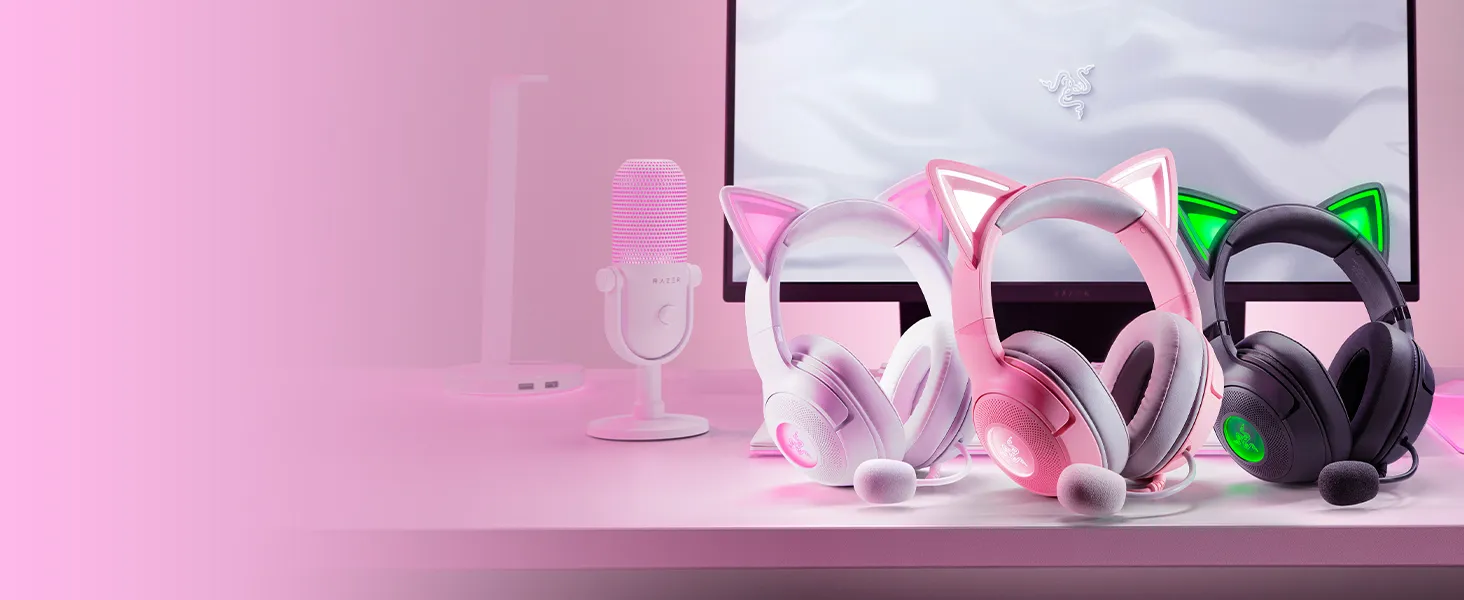 Razer Kraken Kitty V2 Wired RGB Headset (White Edition) overview 3