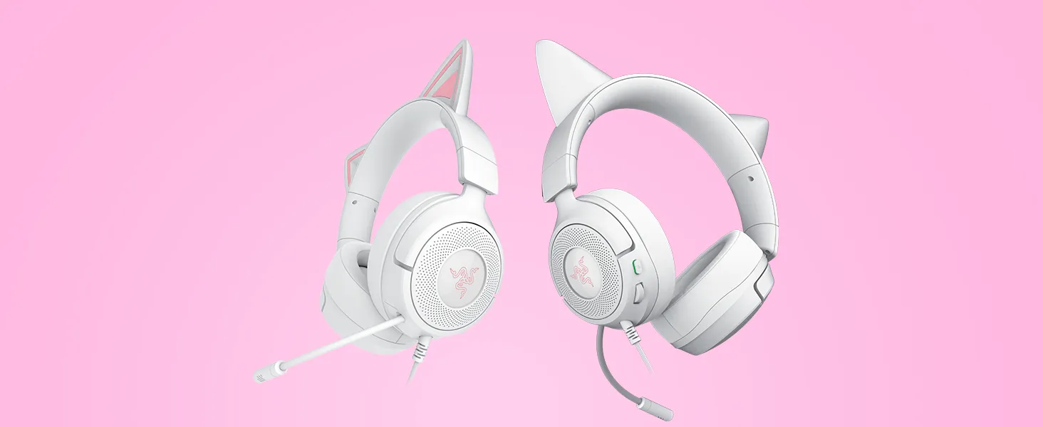 Razer Kraken Kitty V3 X Wired Gaming Headphone (White) overview 8