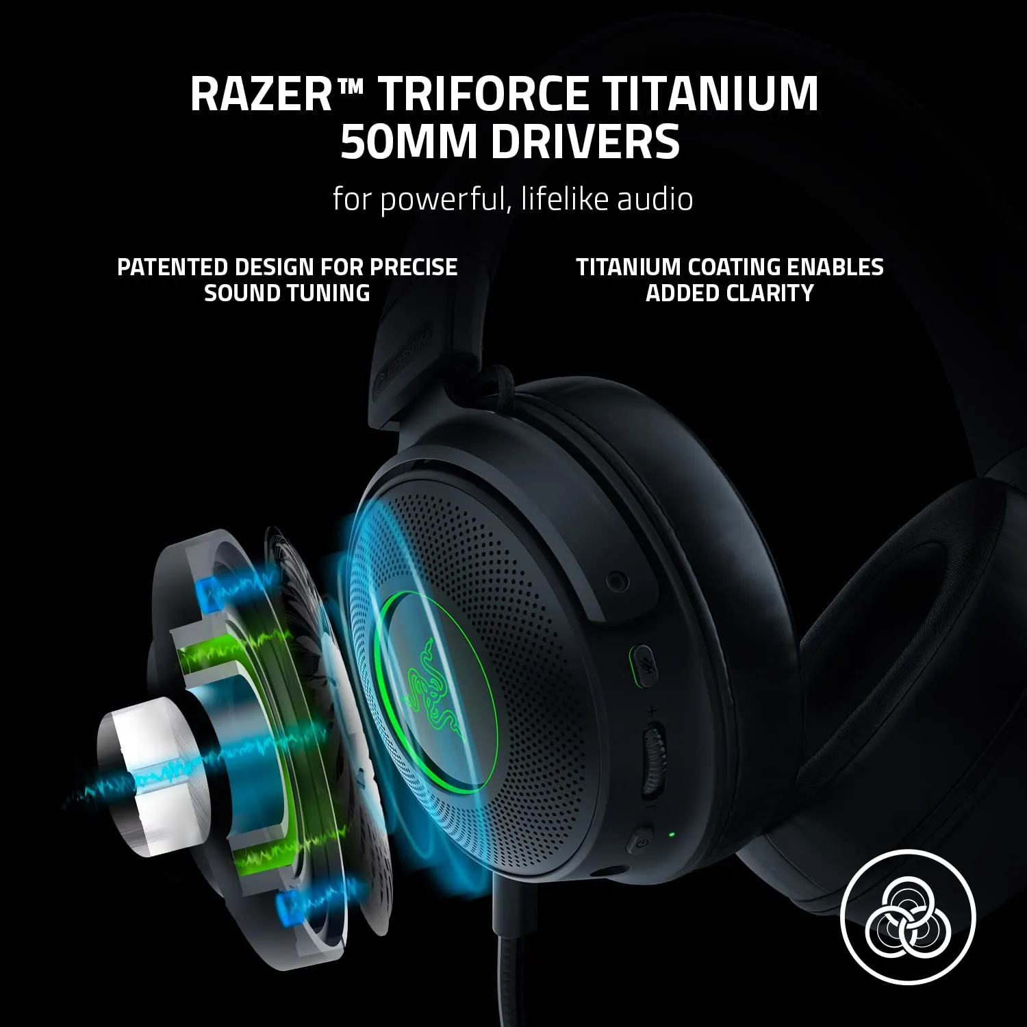 Razer Kraken V3 Pro HyperSense RGB Gaming Headset (Black) overview 2