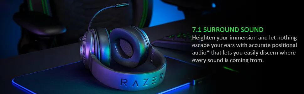 Razer Kraken V3 X 7.1 Surround Sound RGB Gaming Over Ear Headset With Mic overview 3