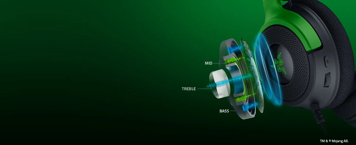 Razer Kraken V4 X RGB Minecraft Edition Gaming Headphone overview 2