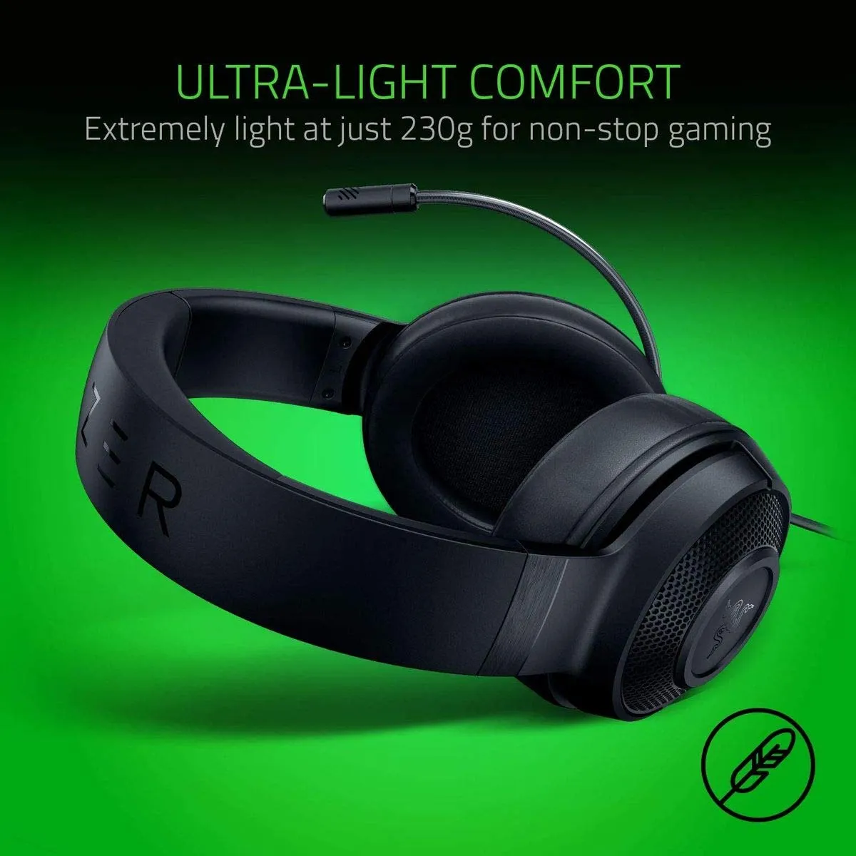 Razer Kraken X Lite Ultralight Gaming Headset (Black) overview 2