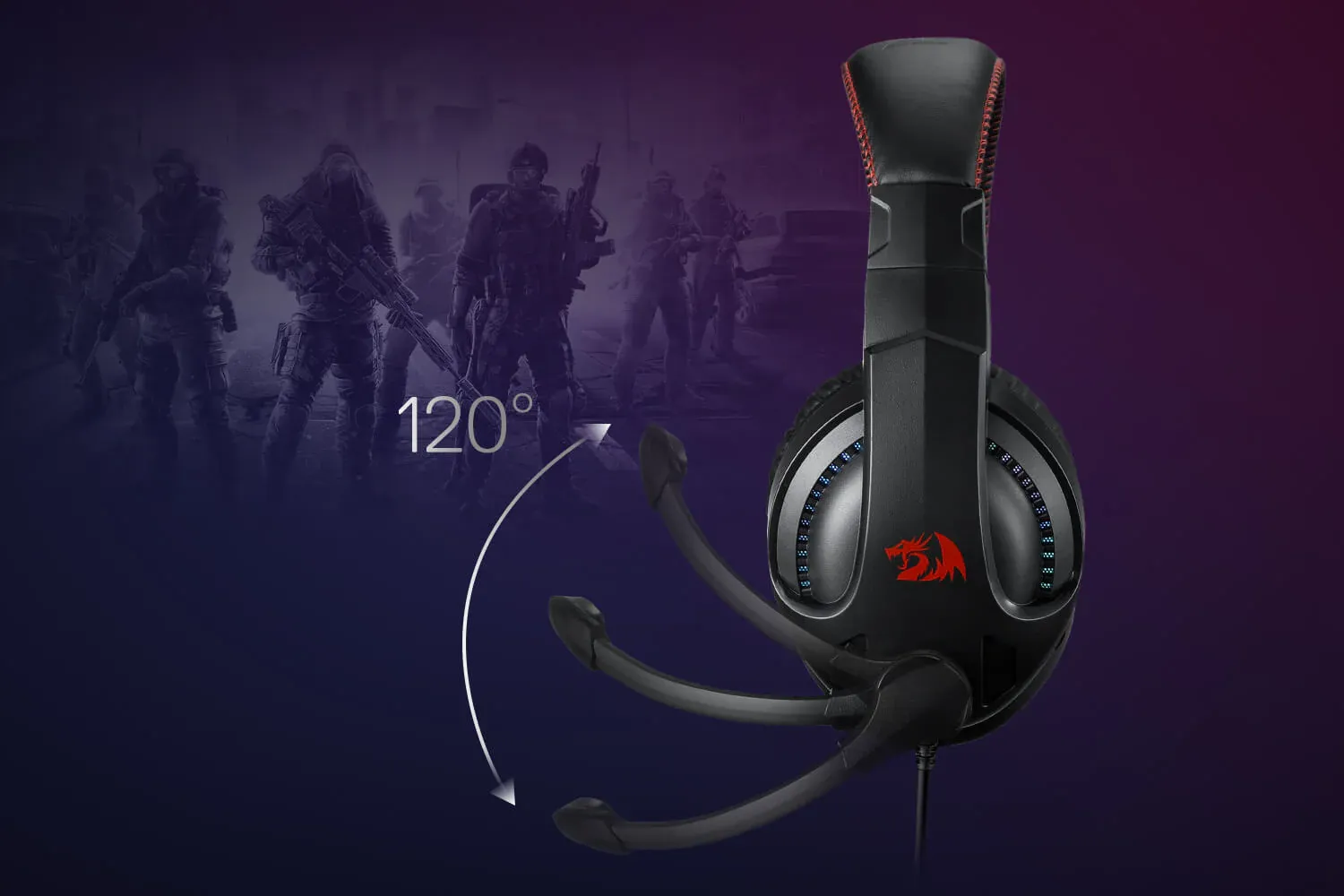 Redragon H211 Cronus Wired Gaming Headset (Black) overview 5