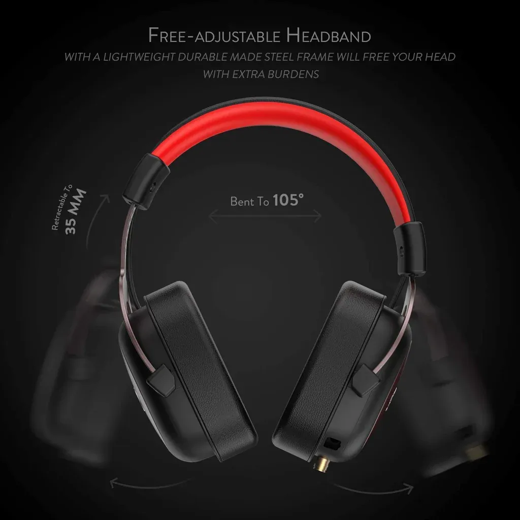 Redragon H510 Zeus 2 Wired Gaming Headset - 7.1 Surround Sound (Black) overview 2