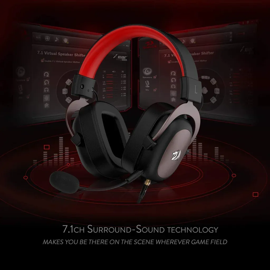 Redragon H510 Zeus 2 Wired Gaming Headset - 7.1 Surround Sound (Black) overview 3
