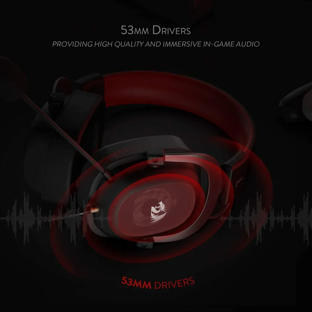 Redragon H510 Zeus 2 Wired Gaming Headset - 7.1 Surround Sound (Black) overview 5