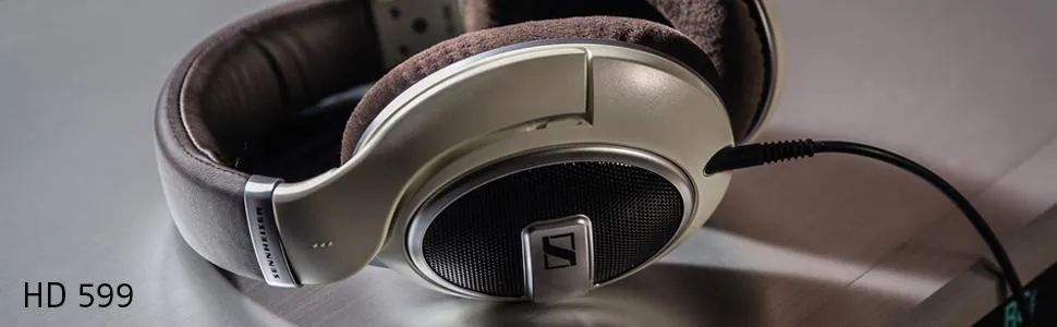 Sennheiser HD 599 Open‑Back Audiophile Headphones, German-Irish Craftsmanship, Wide Soundstage, Detachable Cables, Ergonomic acoustic refinement design, Comfort-Fit for Gaming, 2‑Year Warranty overview 1