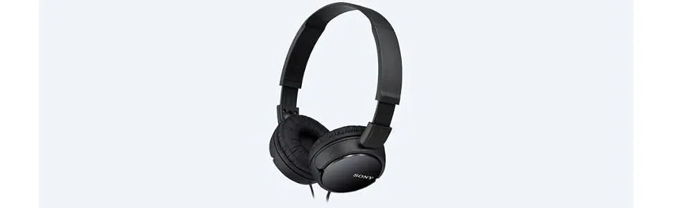 Sony MDR-ZX110AP On-Ear Stereo Headphones with Mic - Black overview 1