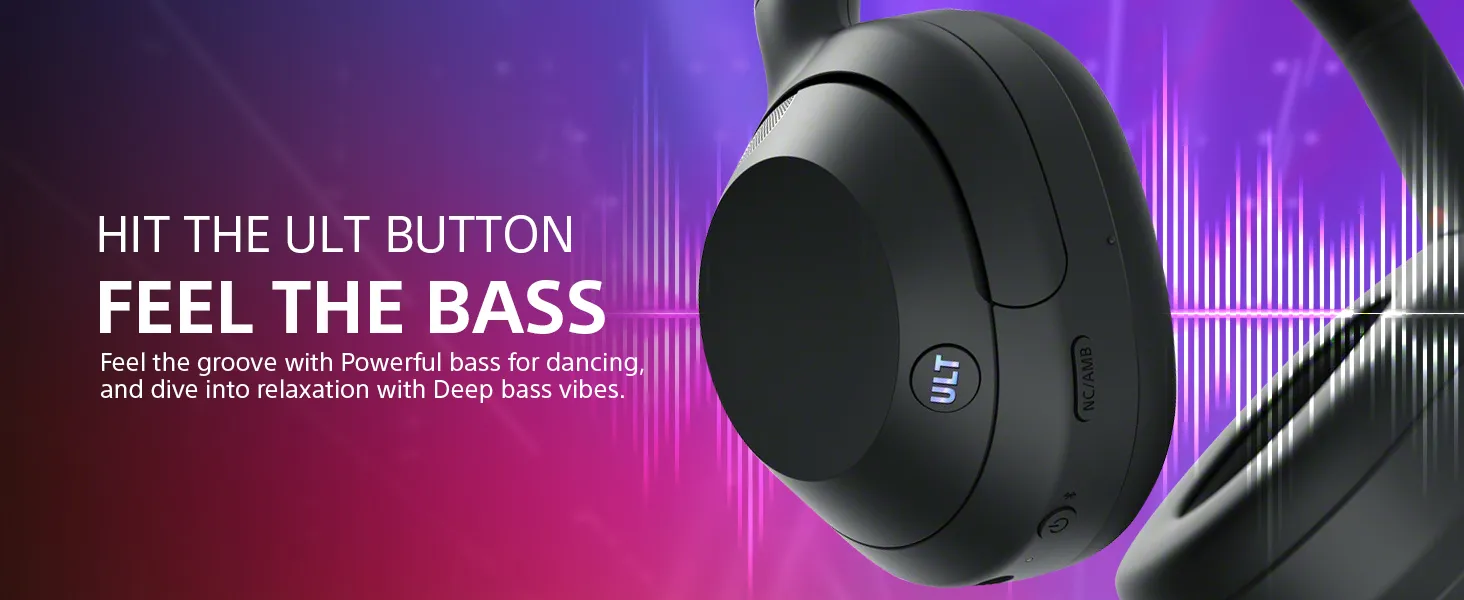 Sony ULT WEAR WH-ULT900N Wireless Bluetooth Headphones (Black) overview 2