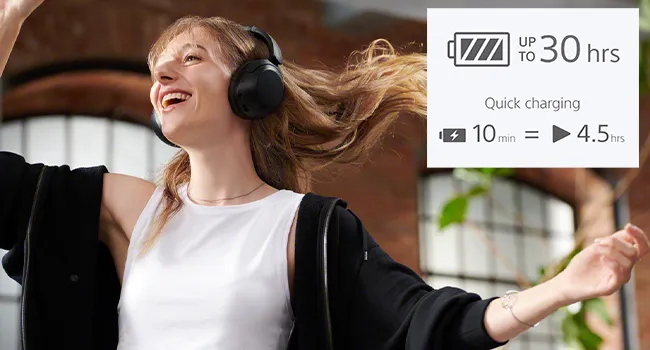 Sony WH-XB910N Extra Bass Noise Cancelling Bluetooth Wireless Over Ear Headphones (Black) overview 4