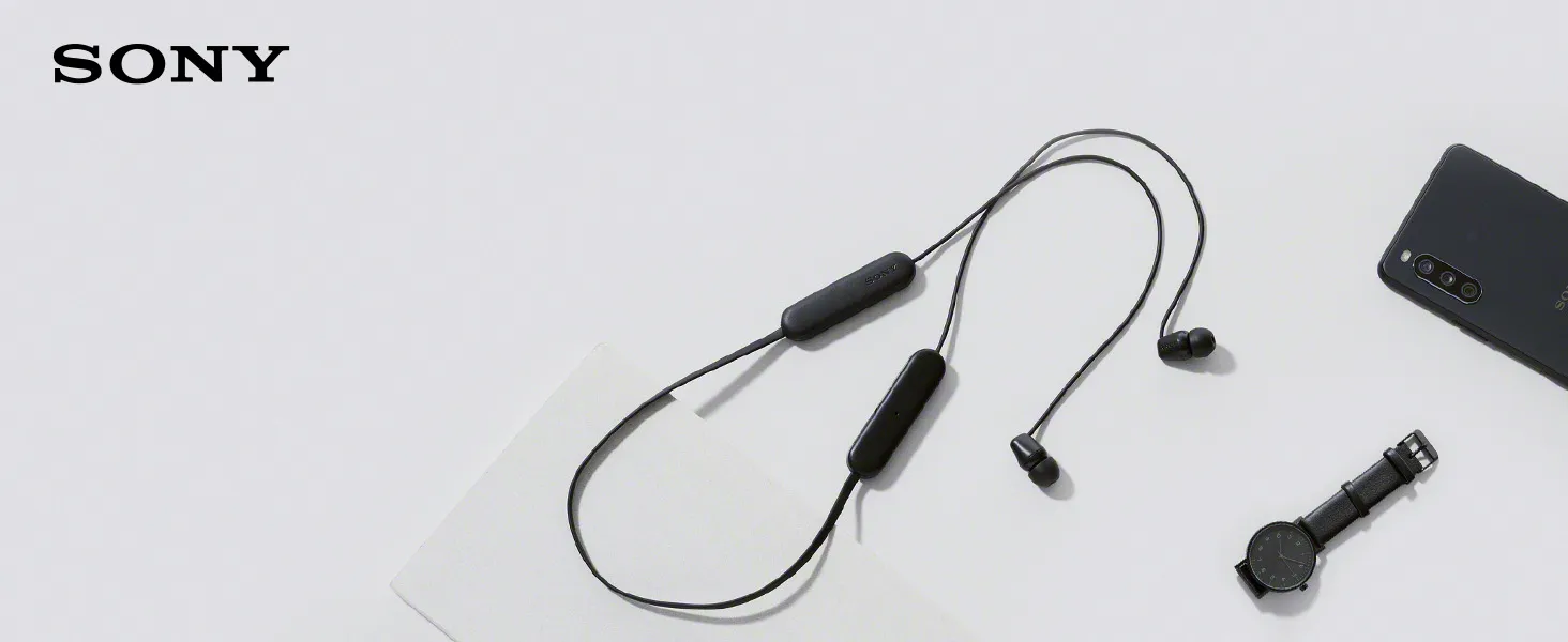 Sony WI-C100 Wireless Headphones in-Ear Bluetooth Headset with mic for Phone Calls (White) overview 1