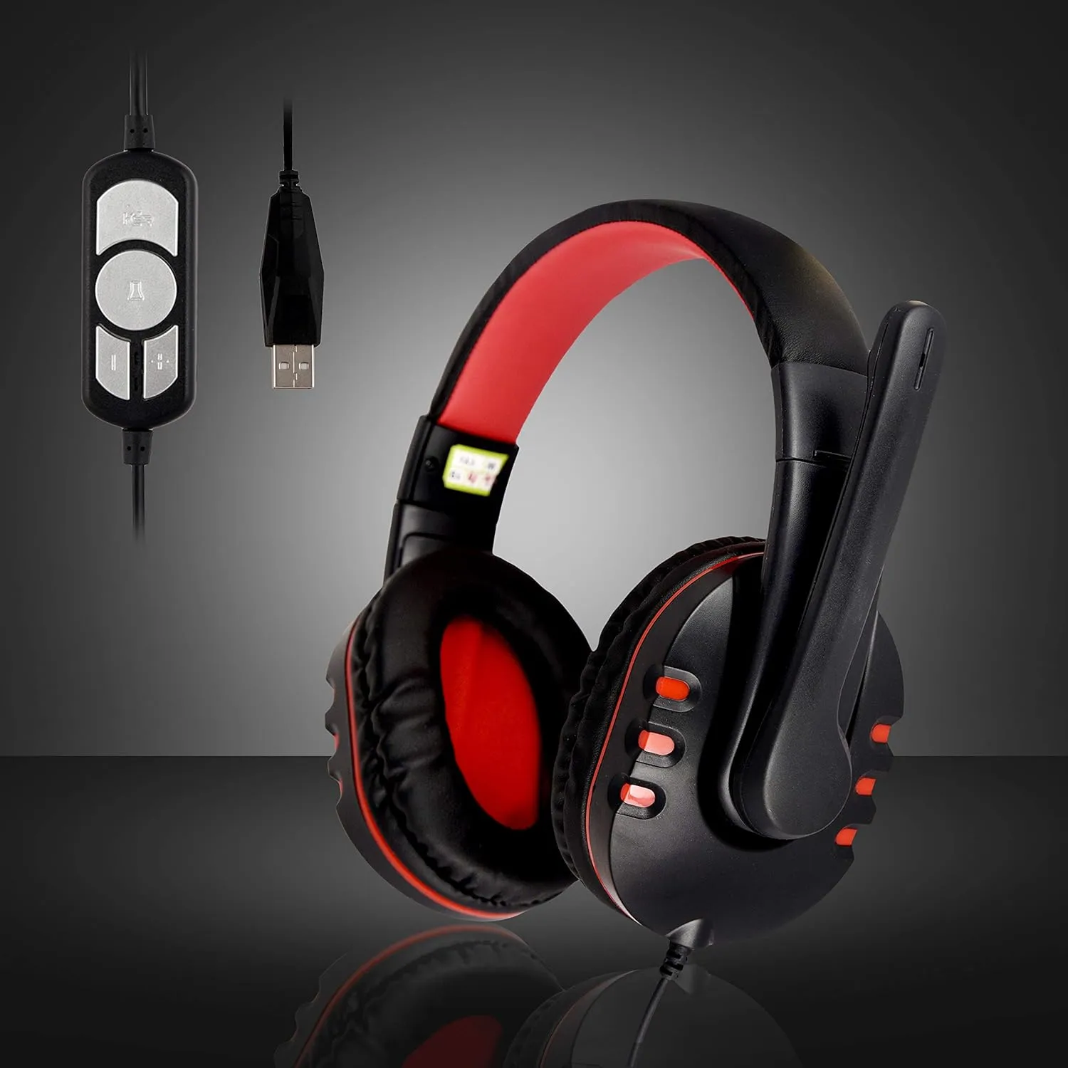 TAG GAMERZ USB-400 over The Ear Wired Headphone with Mic (Black) overview 1