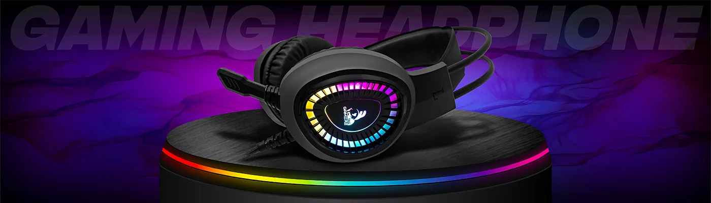 TAG Gamerz Carbon Wired Over Ear Gaming Headphones with Mic overview 1