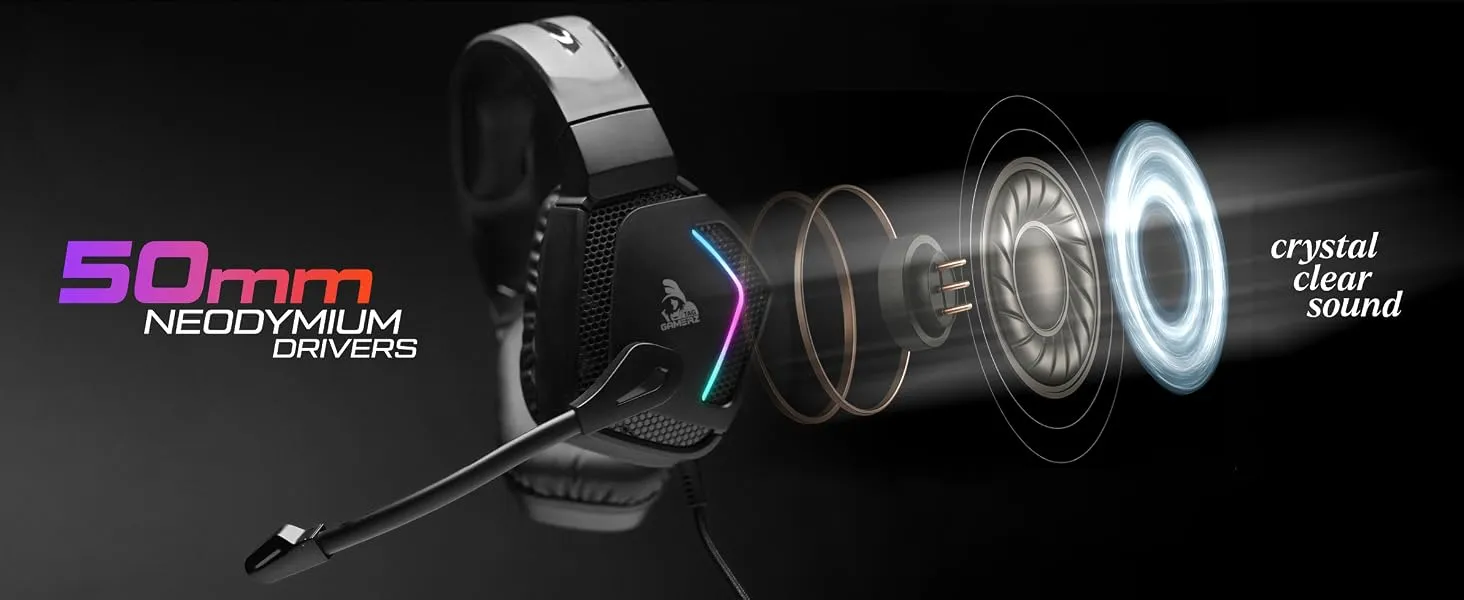 TAG Gamerz Victor RGB Over-Ear Gaming Headphone (White) overview 2