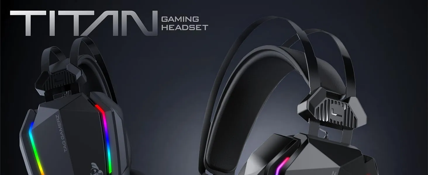 TAG Titan RGB Yellow Over-Ear Gaming Wired Headphone overview 1