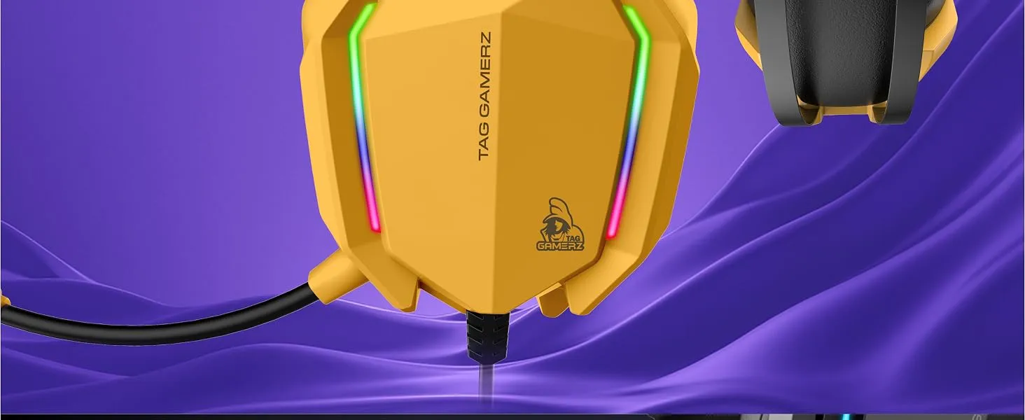 TAG Titan RGB Yellow Over-Ear Gaming Wired Headphone overview 5