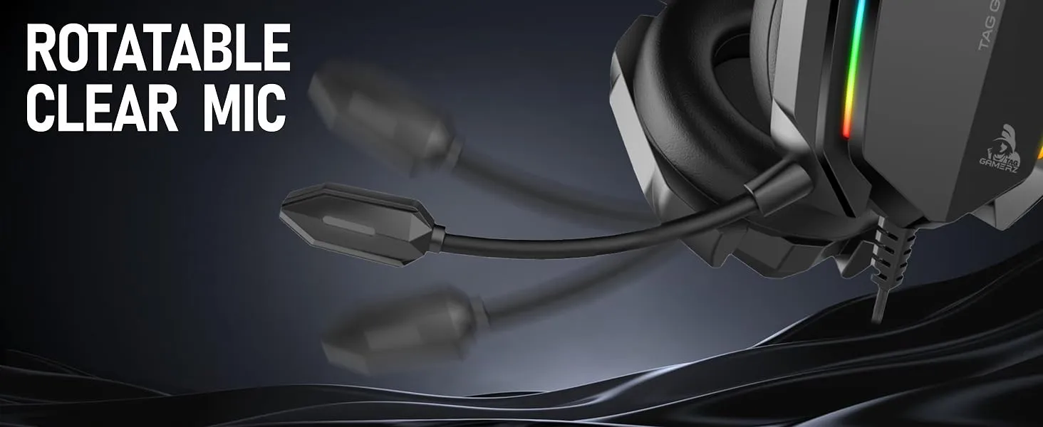 TAG Titan RGB Yellow Over-Ear Gaming Wired Headphone overview 6