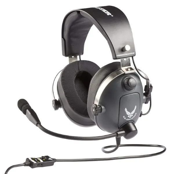 THRUSTMASTER T.Flight Gaming Headset U.S. Airforce Edition Wired Gaming Over Ear Headphones - Grey