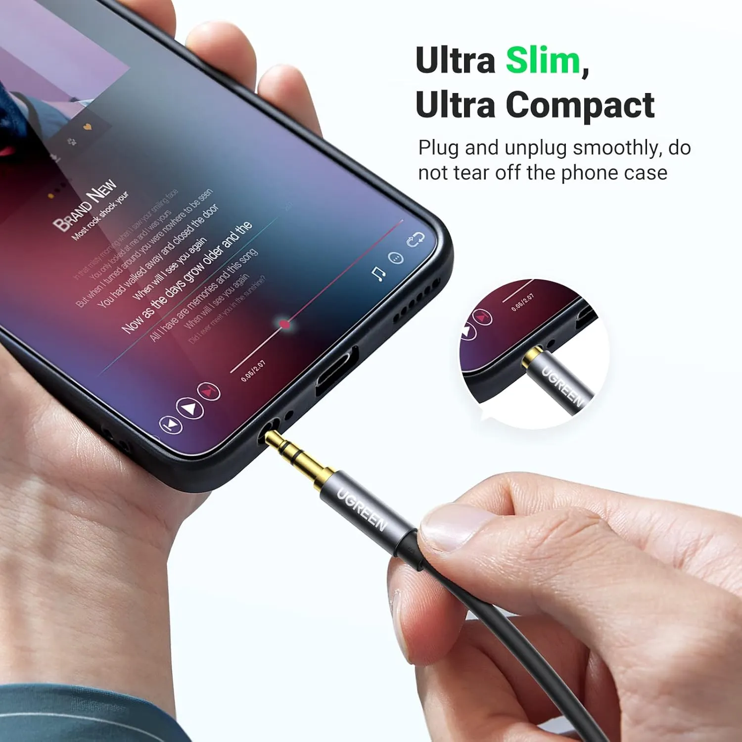 UGREEN Headphone Extension Cable 3.5mm Extension Gold Plated Aux Extension Cable Audio Stereo Jack Male to Female TRS Cord Extender Compatible with iPhone iPad Phones Tablets Media Players, 6.6FT overview 6