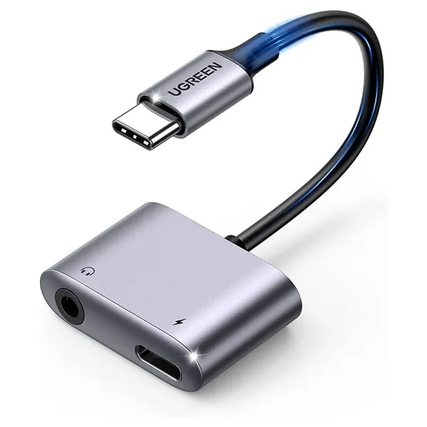 UGREEN USB C to 3.5mm Headphone and Charger Adapter 2 in 1 Type C to Aux Audio Jack with PD 60W Fast Charging Dongle for Headphone Earbud Compatible with Samsung S24/23 Ultra iPad Pro Air