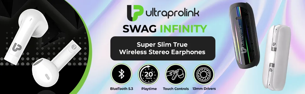 ULTRAPROLINK TWS Earbuds Swag Infinity - Black overview 1