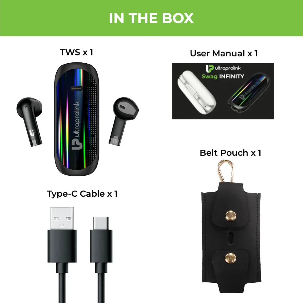 ULTRAPROLINK TWS Earbuds Swag Infinity - Black overview 8