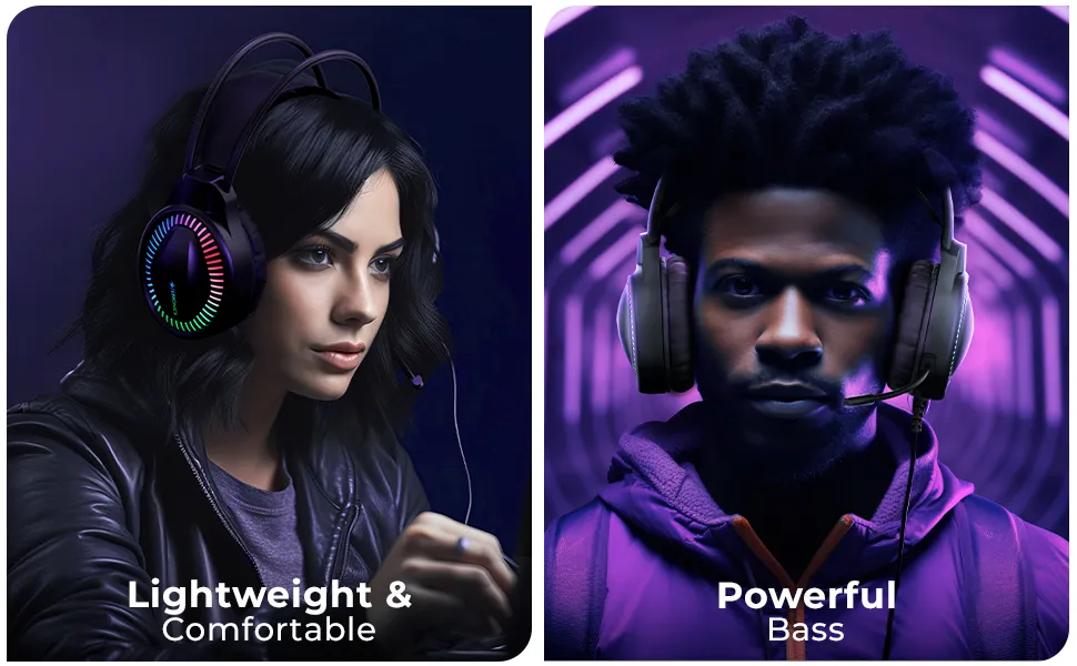 ZEBRONICS BLITZ C Dolby Atmos Gaming Headphone, 50mm Neodymium Drivers, Padded Headband, Lightweight & Comfortable, RGB Lights, Flexible Mic, Type-C Connector overview 3
