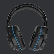 Zebronics Jet Premium Wired Gaming On Ear Headphone with LED Light for earcups, 40mm Neodymium Drivers, 2 Meter Braided Cable, Flexible mic, Suspension Headband, 3.5mm + USB Connector (Black + Blue) overview 10