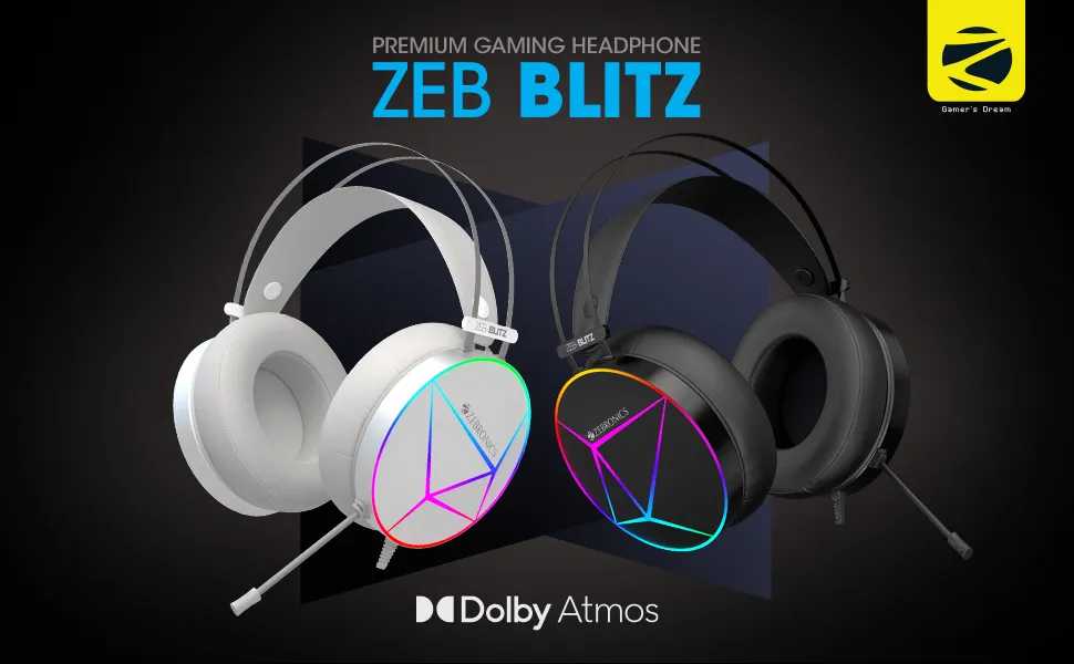 Zebronics Zeb-Blitz USB Gaming Wired Headphone (Black) overview 1