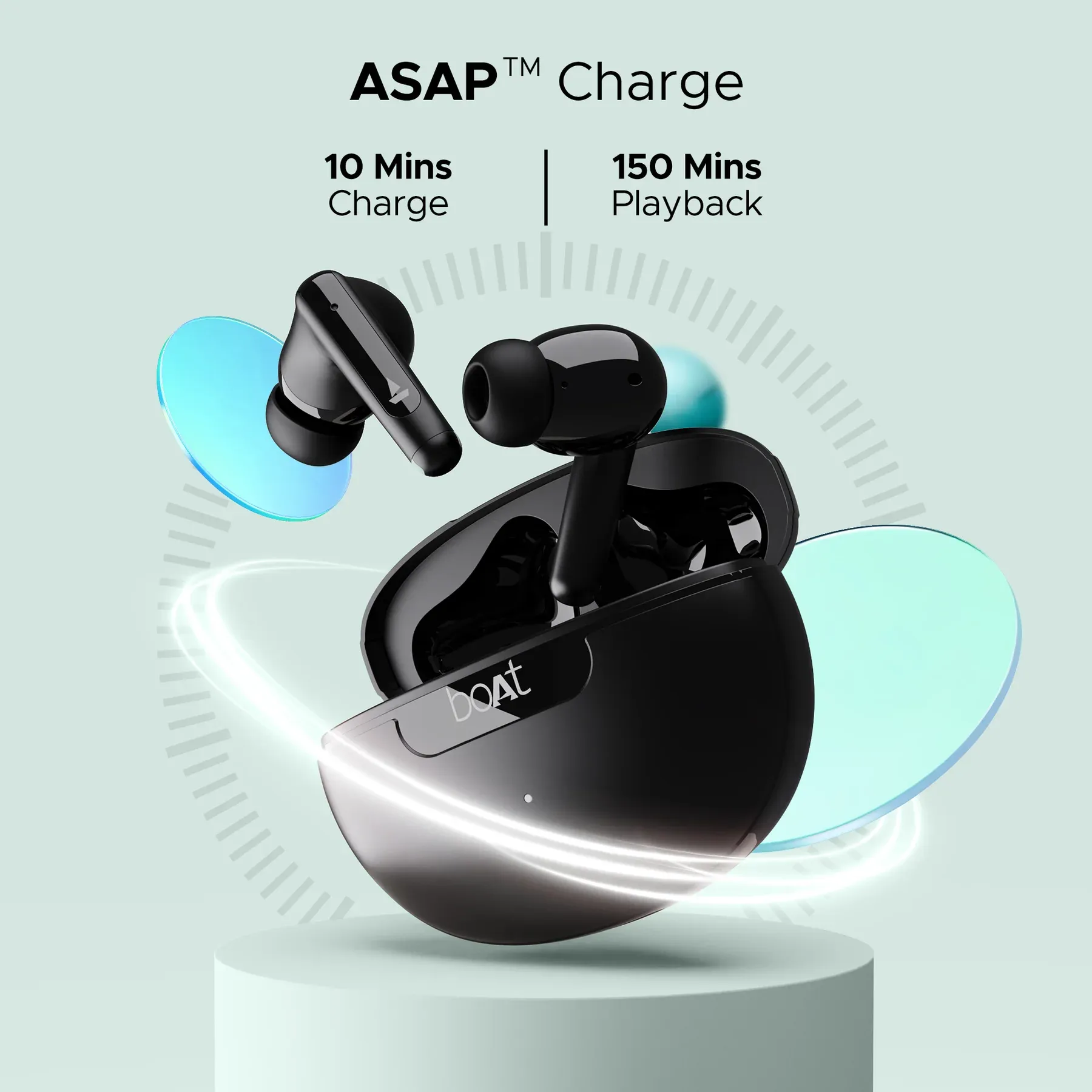 boAt Airdopes 161 ANC TWS Earbuds w/ 32 dB ANC (Black) overview 3