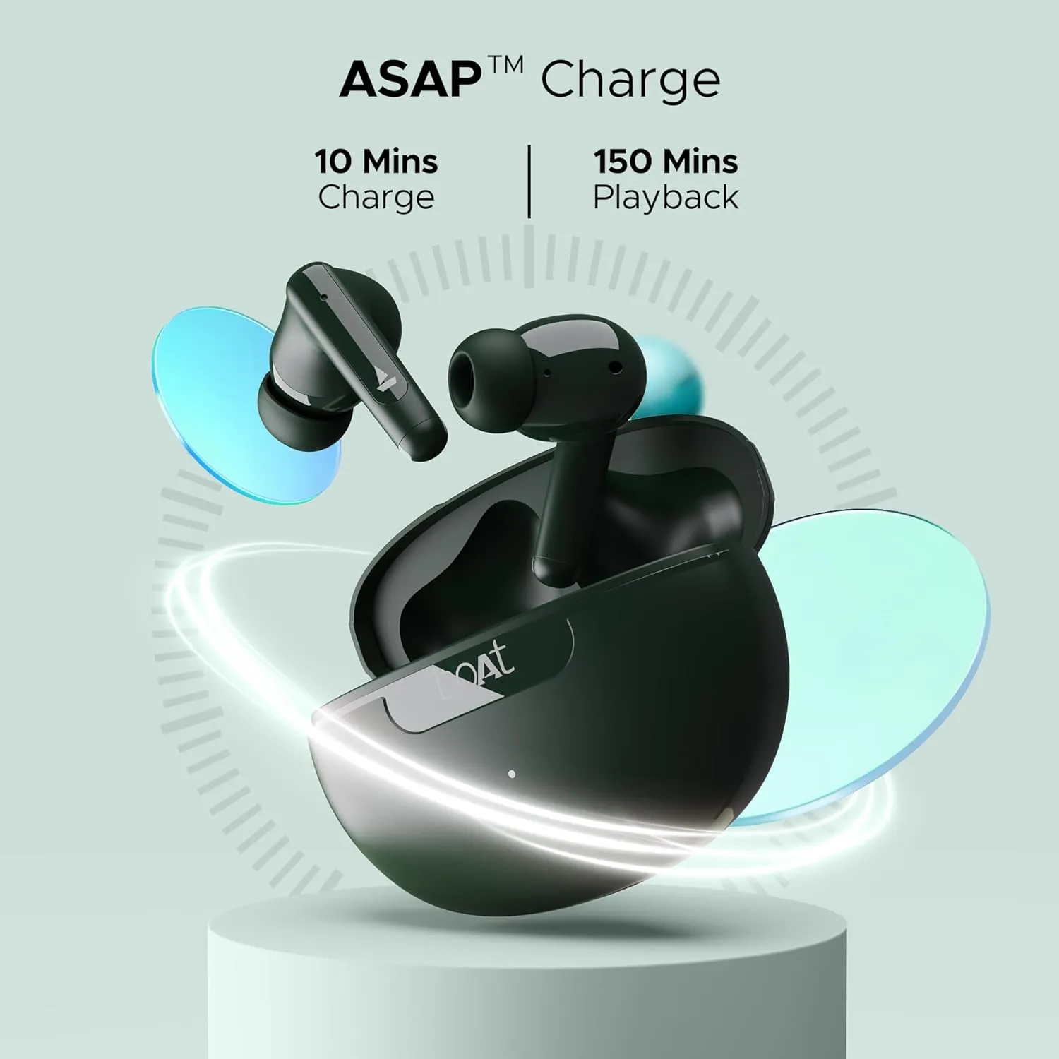 boAt Airdopes 161 ANC TWS Earbuds w/ 32 dB ANC (Green) overview 3