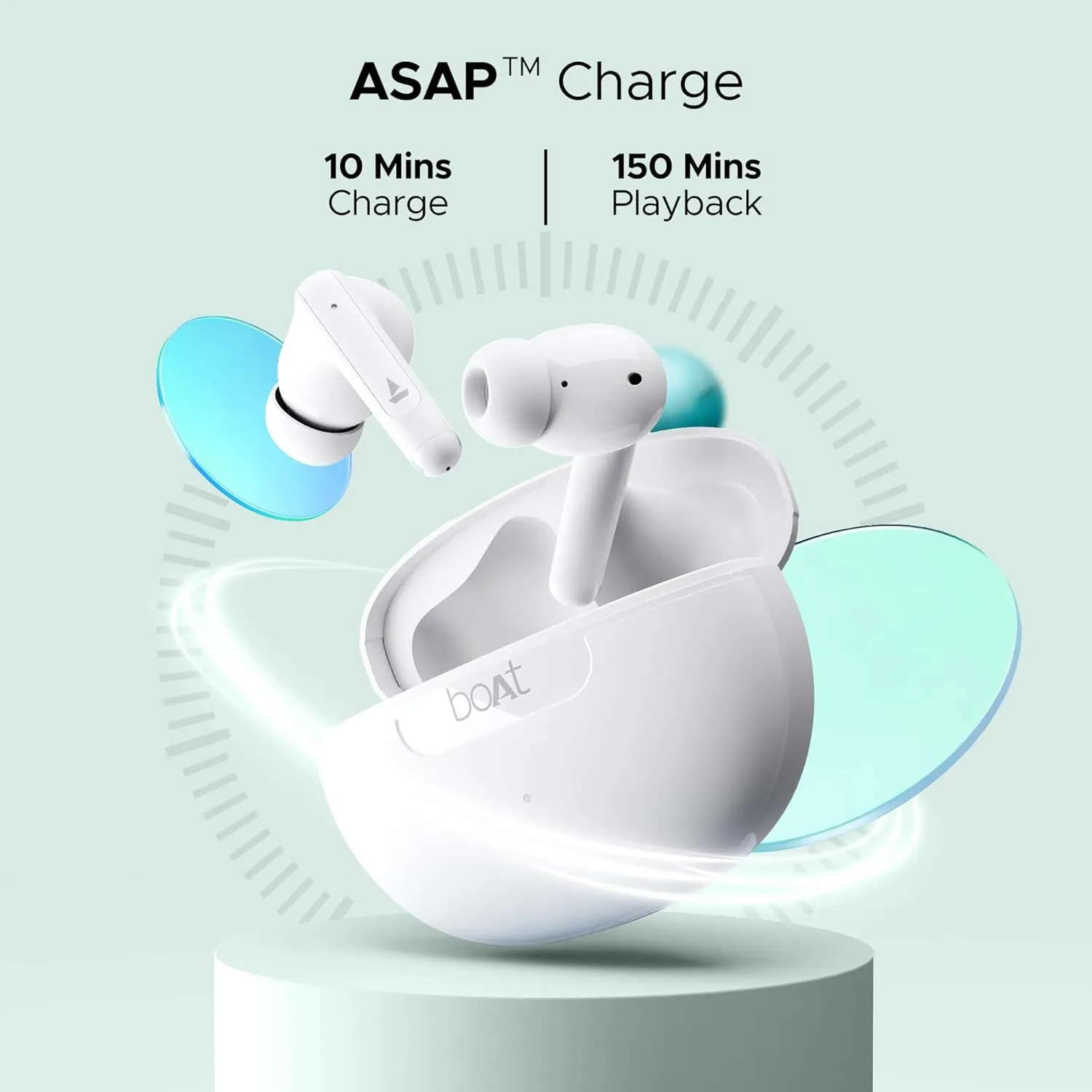boAt Airdopes 161 ANC TWS Earbuds w/ 32 dB ANC (White) overview 4