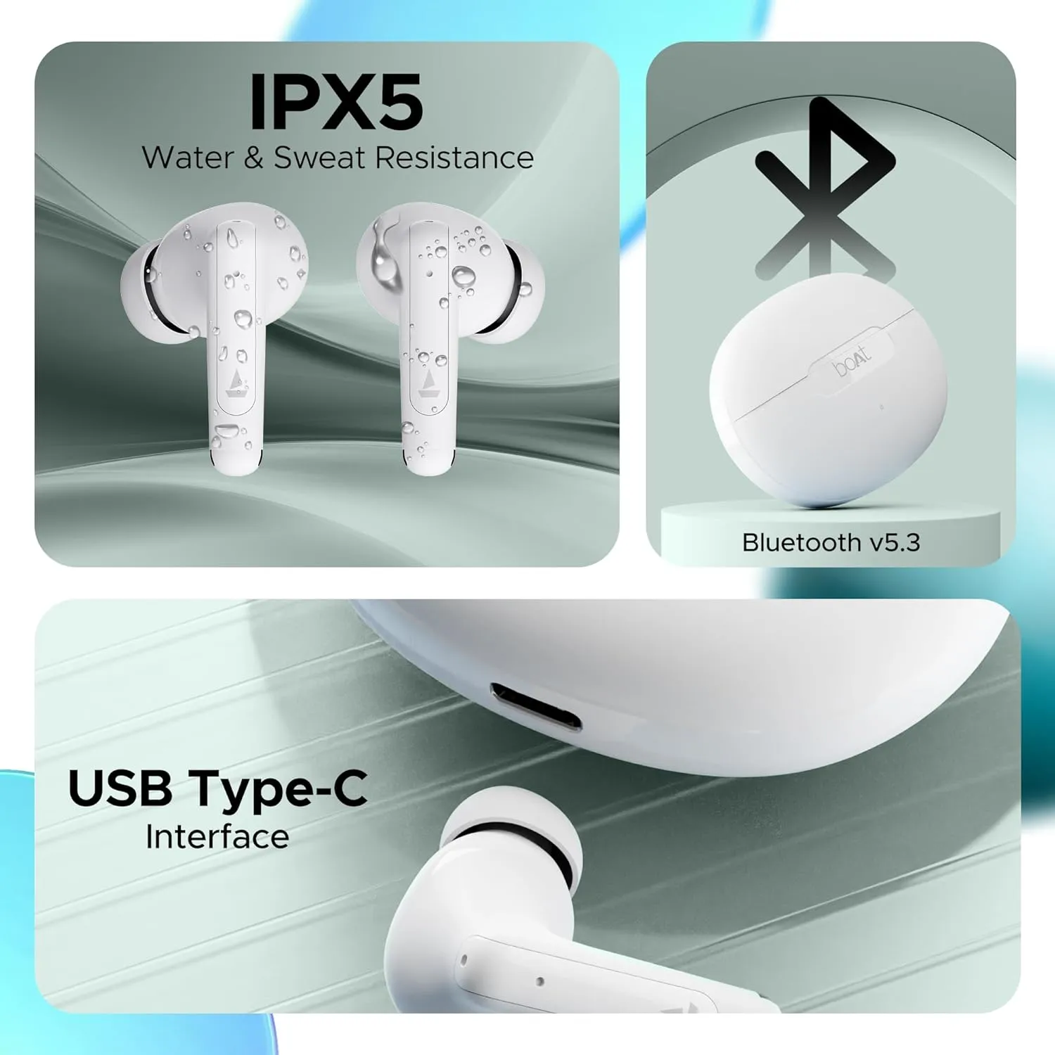 boAt Airdopes 161 ANC TWS Earbuds w/ 32 dB ANC (White) overview 7