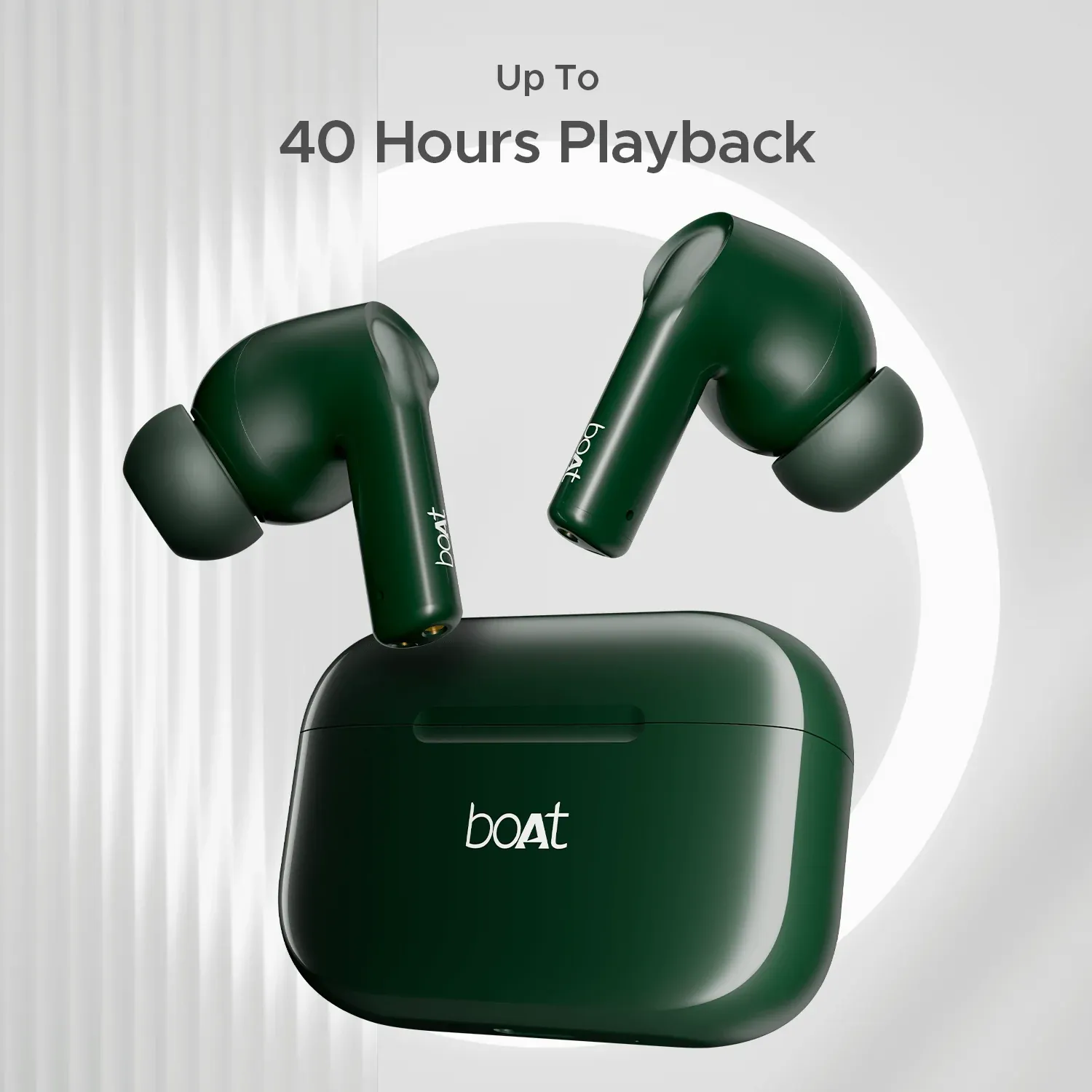boAt Airdopes 161 in Ear Earbuds TWS with 40 HRS Battery (Olive Green) overview 2