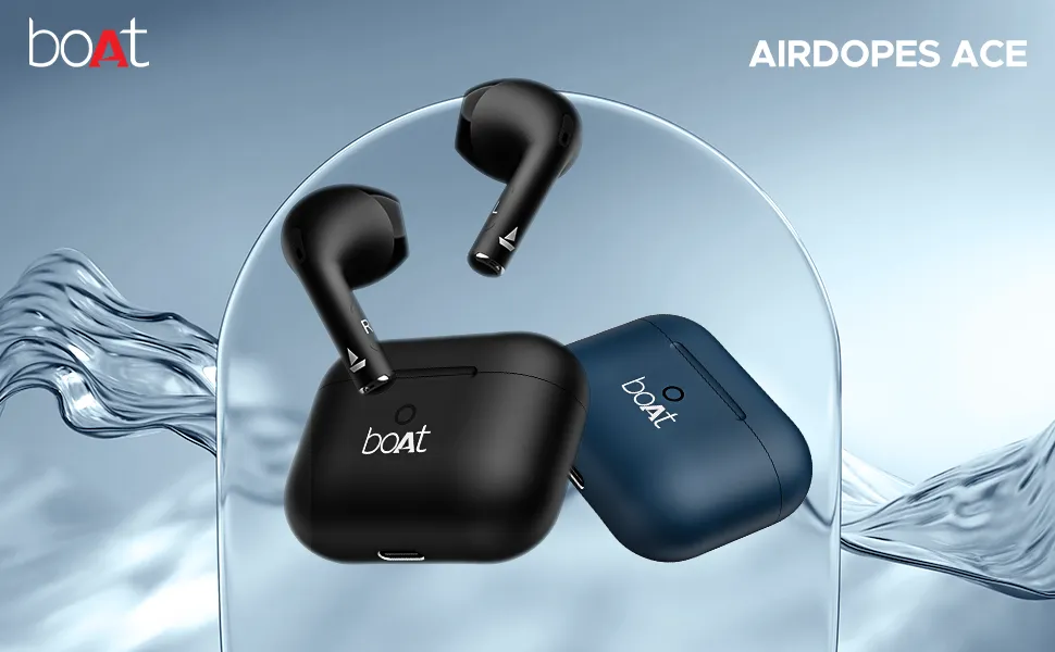 boAt Airdopes Ace TWS in Ear Earbuds with 35 HRS Playback 13mm Drivers (Active Black) overview 1