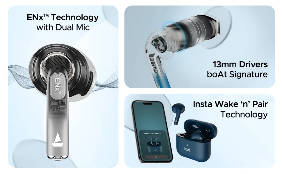 boAt Airdopes Ace TWS in Ear Earbuds with 35 HRS Playback 13mm Drivers (Active Black) overview 4