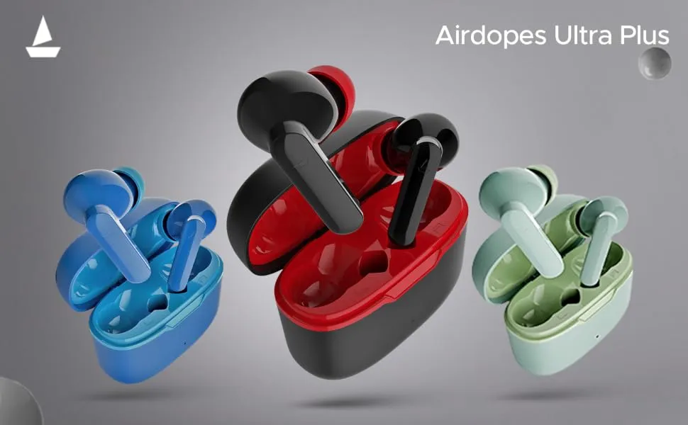 boAt Airdopes Ultra Plus TWS in Ear Earbuds with 50 HRS Playback, 4-MIC ENx Technology & ASAP Charge (Active Black) overview 1