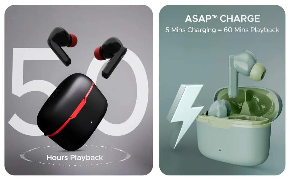 boAt Airdopes Ultra Plus TWS in Ear Earbuds with 50 HRS Playback, 4-MIC ENx Technology & ASAP Charge (Active Black) overview 2