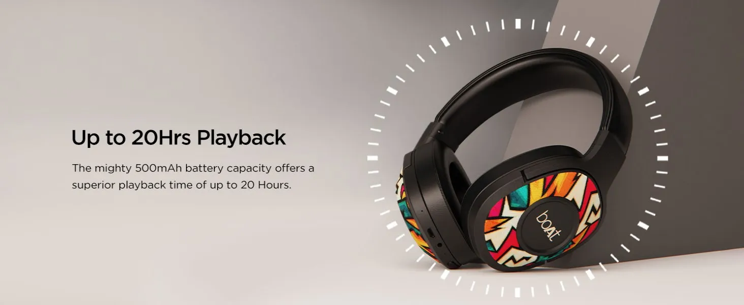 boAt Rockerz 550 Bluetooth Wireless Over Ear Headphones with Mic Upto 20 Hours Playback, 50MM Drivers, Soft Padded Ear Cushions and Physical Noise Isolation (Army Green) overview 4