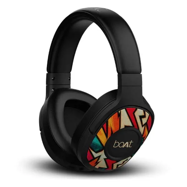 boAt Rockerz 550 Bluetooth Wireless Over Ear Headphones with Mic Upto 20 Hours Playback, 50MM Drivers, Soft Padded Ear Cushions and Physical Noise Isolation (Red)