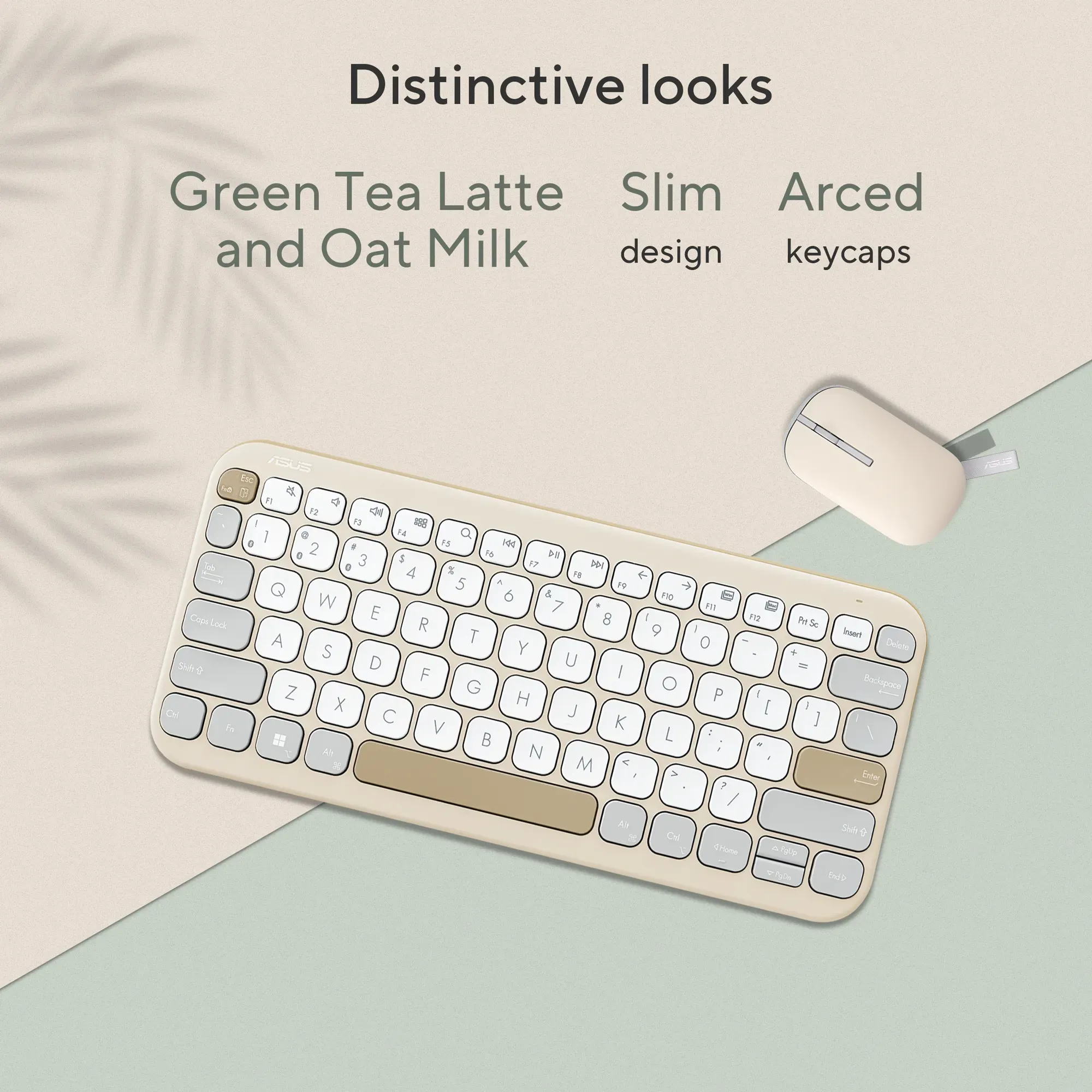 ASUS Marshmallow Wireless Keyboard KW100-OM (Beige) overview 1