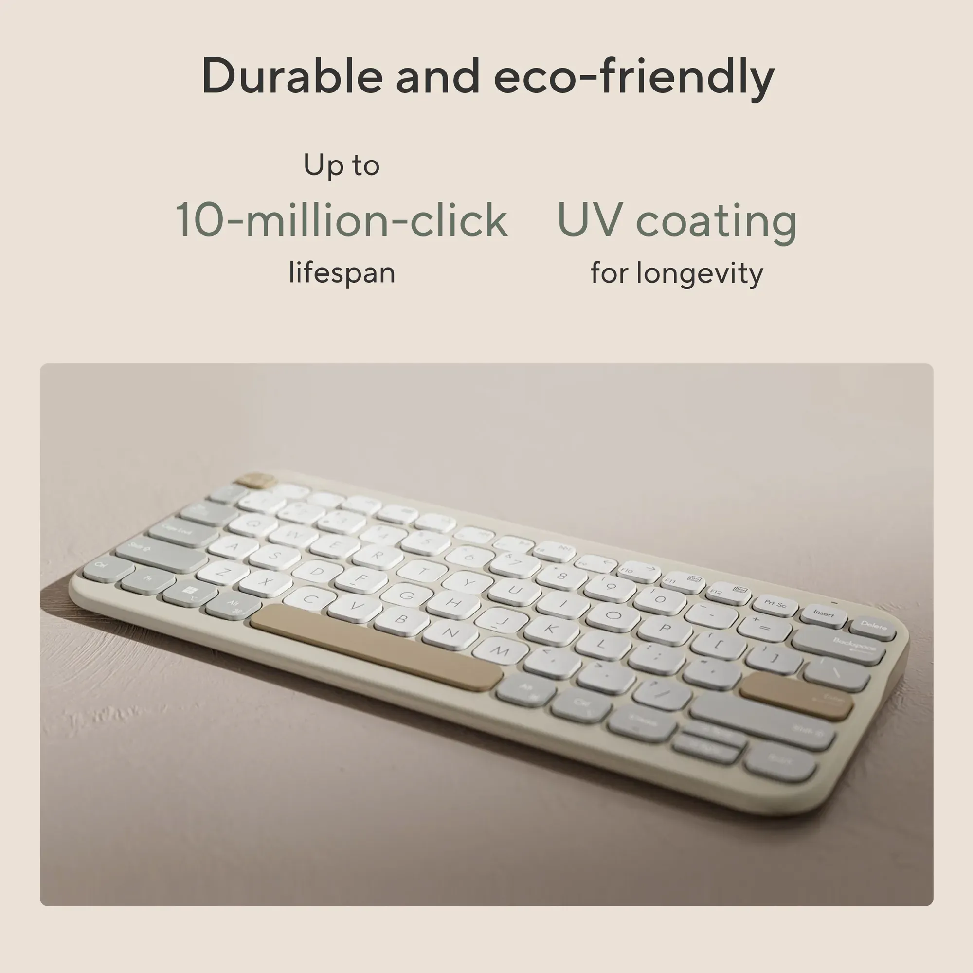 ASUS Marshmallow Wireless Keyboard KW100-OM (Beige) overview 6