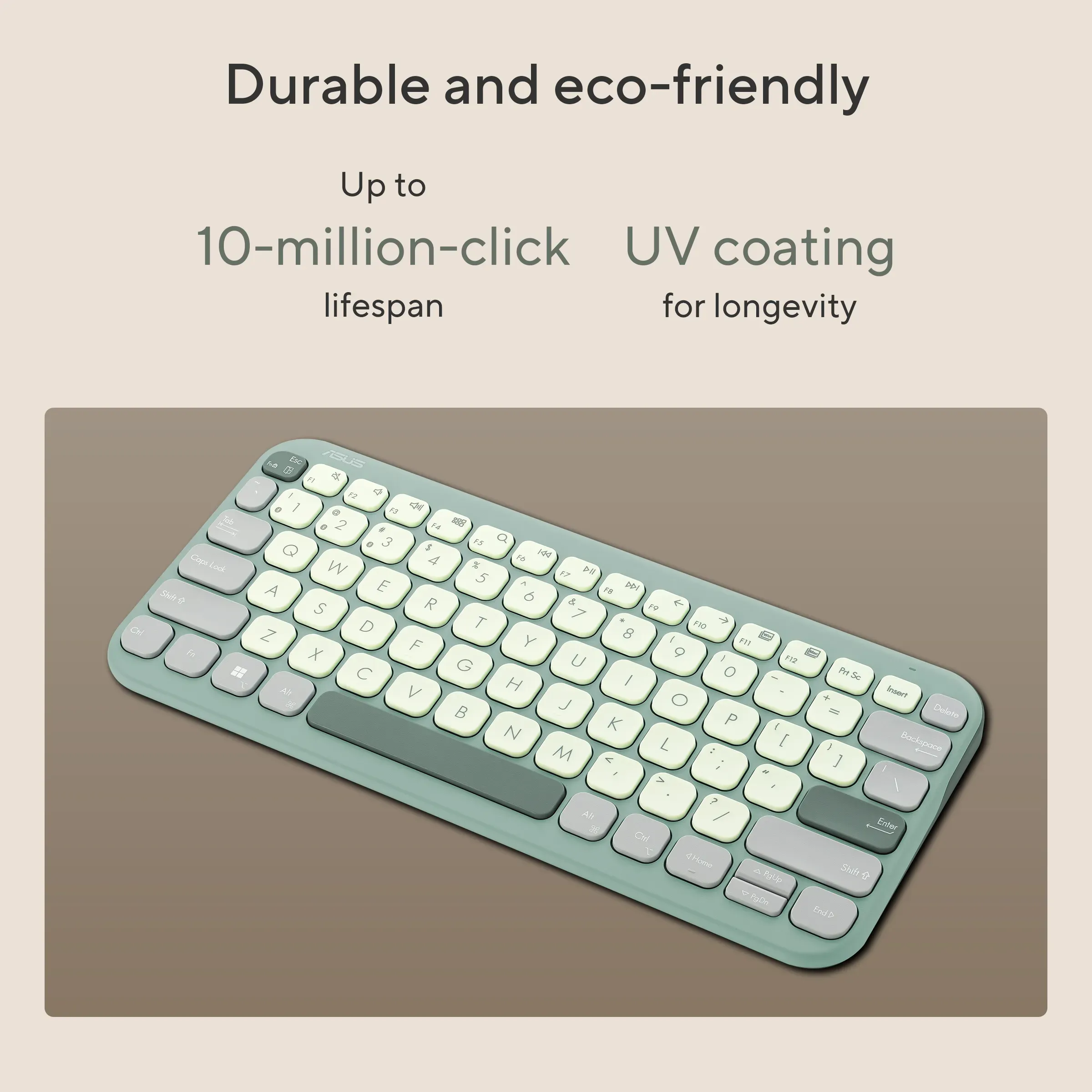 ASUS Marshmallow Wireless Keyboard KW100-OM (Green) overview 6