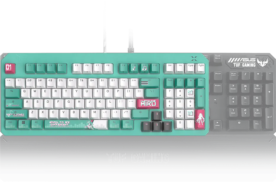 ASUS TUF Gaming K3 Gen II Hatsune Miku Edition Optical-Mechanical RGB Keyboard overview 3