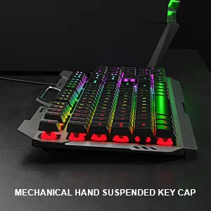 AULA F2023 Anti-ghosting, Aluminium Body Membrane Wired USB Gaming Keyboard (Black) overview 6