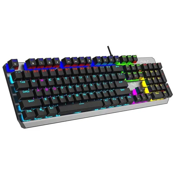 AULA F2066-II Full Size RGB Wired Mechanical Gaming Keyboard (Black,Blue Switch)