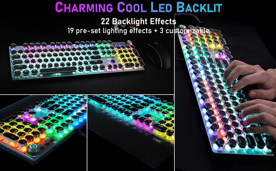 AULA F2088 Mechanical Gaming Keyboard (Black,Without Handrest,Brown Switch) overview 3