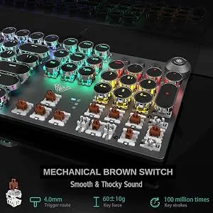 AULA F2088 Mechanical Gaming Keyboard (Black,Without Handrest,Brown Switch) overview 7